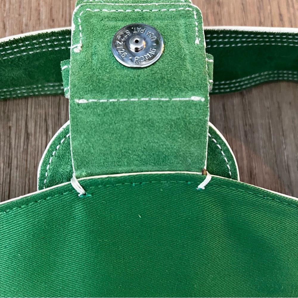 VTG Banana Republic Green Suede Buckle Front Purse - Picture 5 of 9
